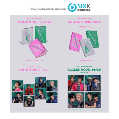 ATEEZ - 14TH MINI ALBUM [GOLDEN HOUR : Part.5]  ( COMBINED 3EA 1SET )