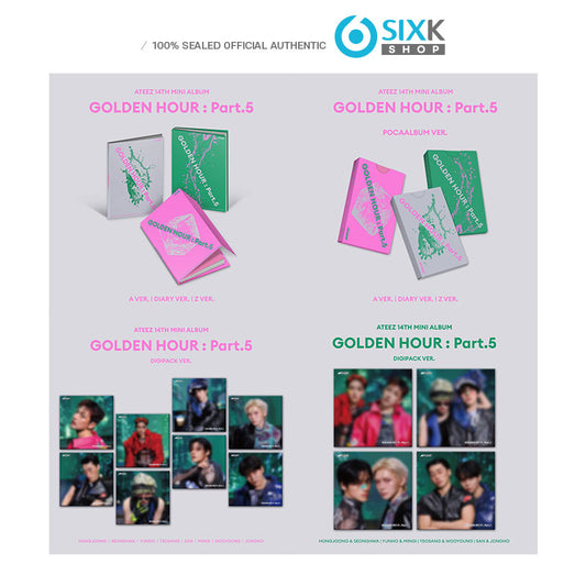 ATEEZ - 14TH MINI ALBUM [GOLDEN HOUR : Part.5]  ( COMBINED 3EA 1SET )