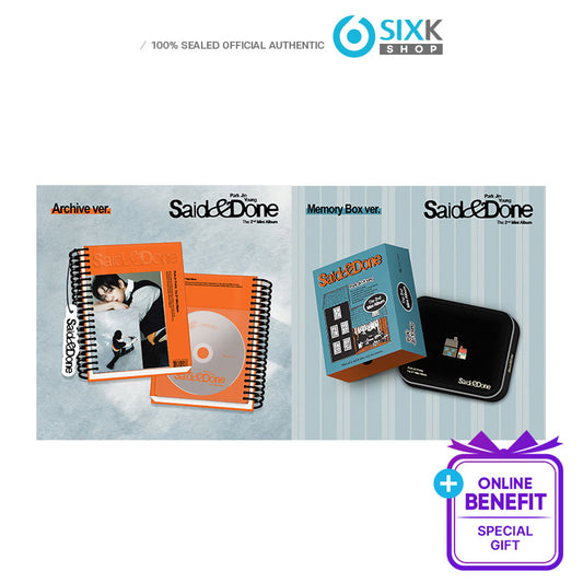 PARK JIN YOUNG(GOT7) -  2nd Mini Album [Said & Done] Archive Ver. + Memory Box Ver. SET 2EA(Online Benefit)