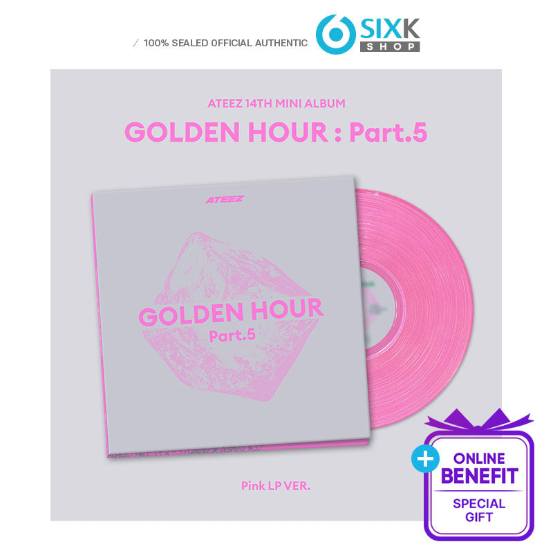 ATEEZ - 14TH MINI ALBUM [GOLDEN HOUR : Part.5] Pink LP Ver. (Online Benefit)