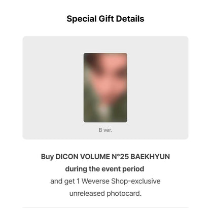 DICON VOLUME N°25 BAEKHYUN : A-D TYPE (Online Benefit)