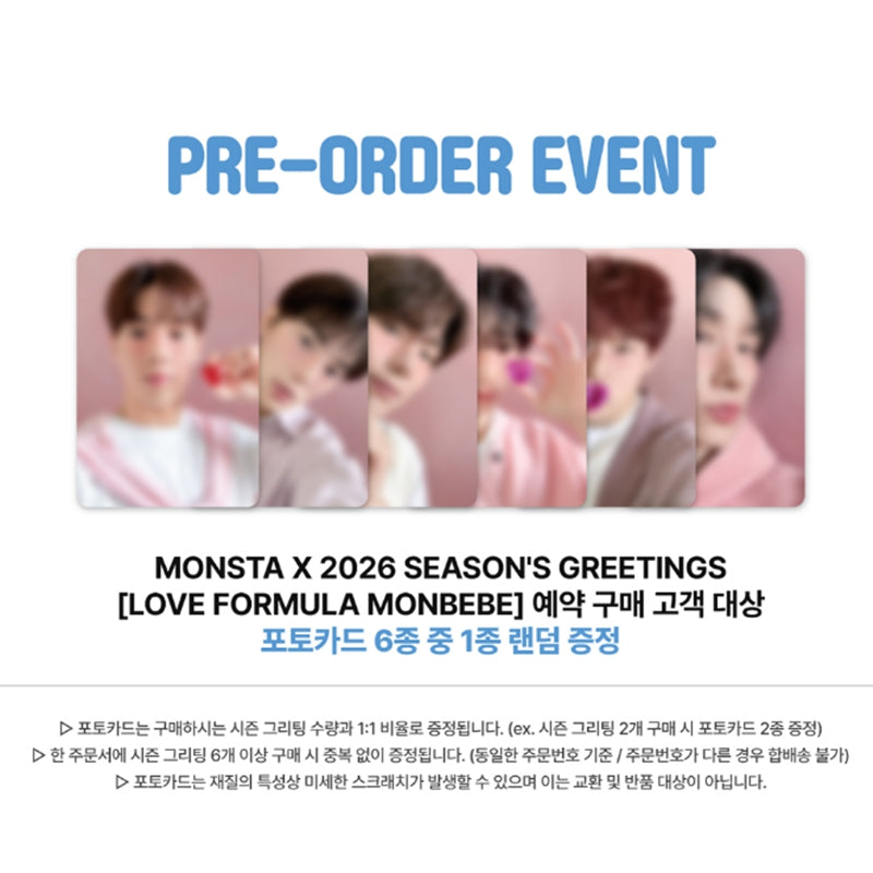 2026 MONSTA X SEASON'S GREETINGS LOVE FORMULA MONBEBE Ver. (Online Benefit)