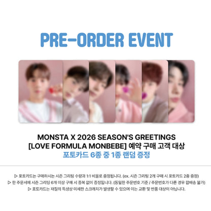 2026 MONSTA X SEASON'S GREETINGS LOVE FORMULA MONBEBE Ver. (Online Benefit)