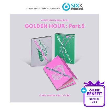 ATEEZ - 14TH MINI ALBUM [GOLDEN HOUR : Part.5] STANDARD VER.(Online Benefit)(MEMBER CHOICE)