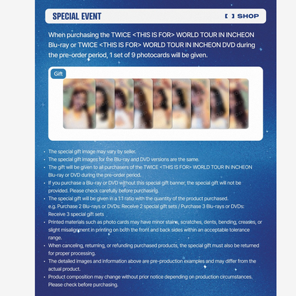 TWICE [THIS IS FOR] WORLD TOUR IN INCHEON DVD (Online Benefit)