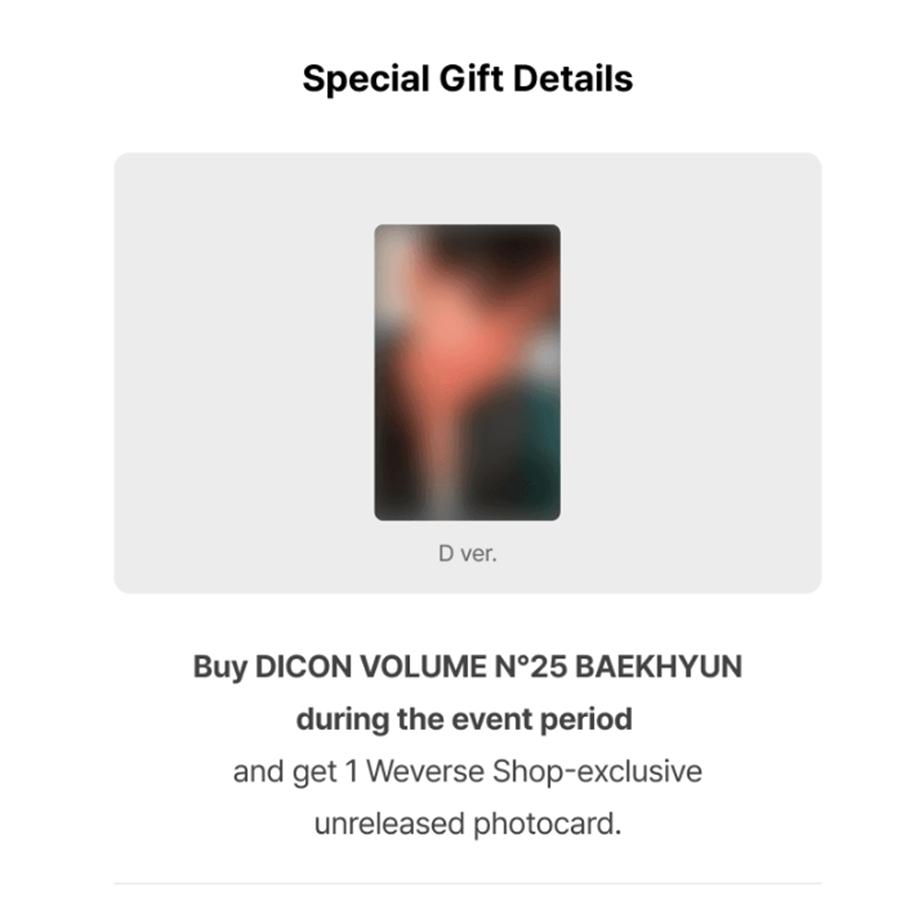 DICON VOLUME N°25 BAEKHYUN : A-D TYPE (Online Benefit)