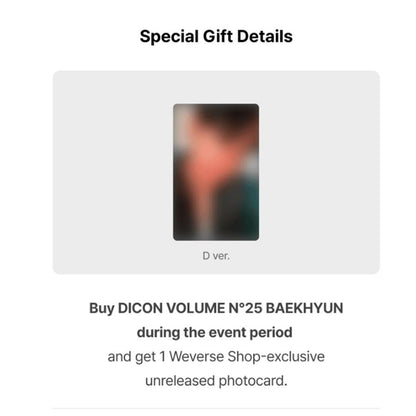 DICON VOLUME N°25 BAEKHYUN : A-D TYPE (Online Benefit)