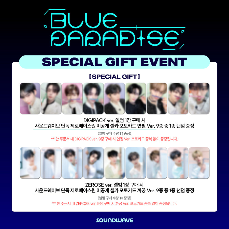 ZEROBASEONE The 5th Mini Album [BLUE PARADISE] Digipack Ver. (+Online Benefit)