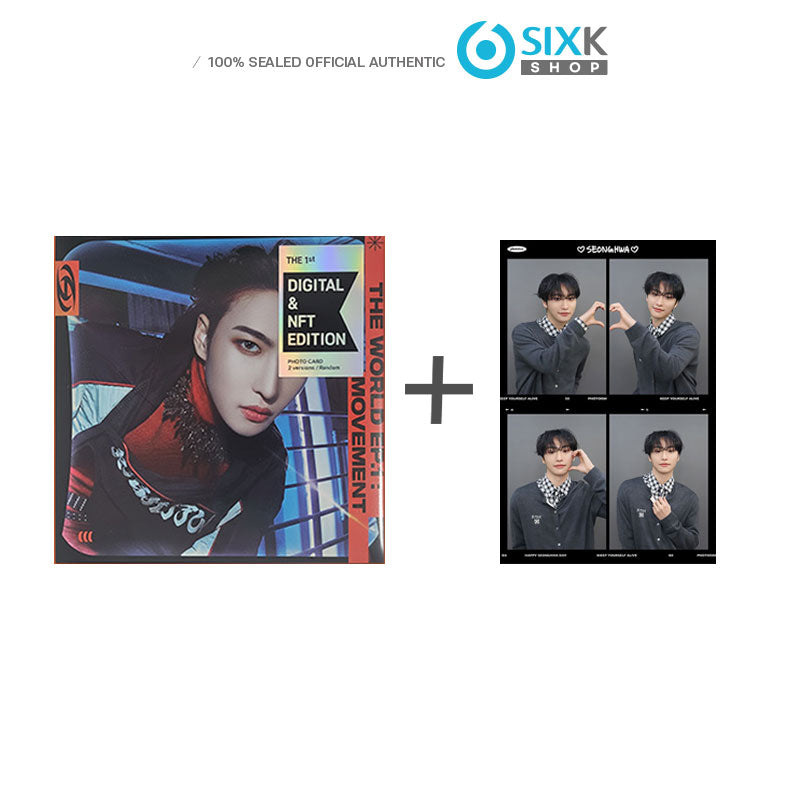Photoism Snapism PHOTOCARD STICKER + (SEONGHWA DIGIPACK Ver) ATEEZ EP.1 MOVEMENT ALBUM