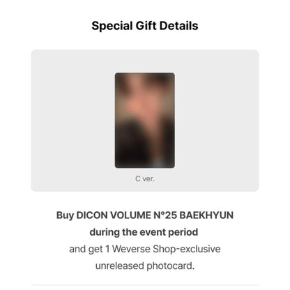 DICON VOLUME N°25 BAEKHYUN : A-D TYPE (Online Benefit)