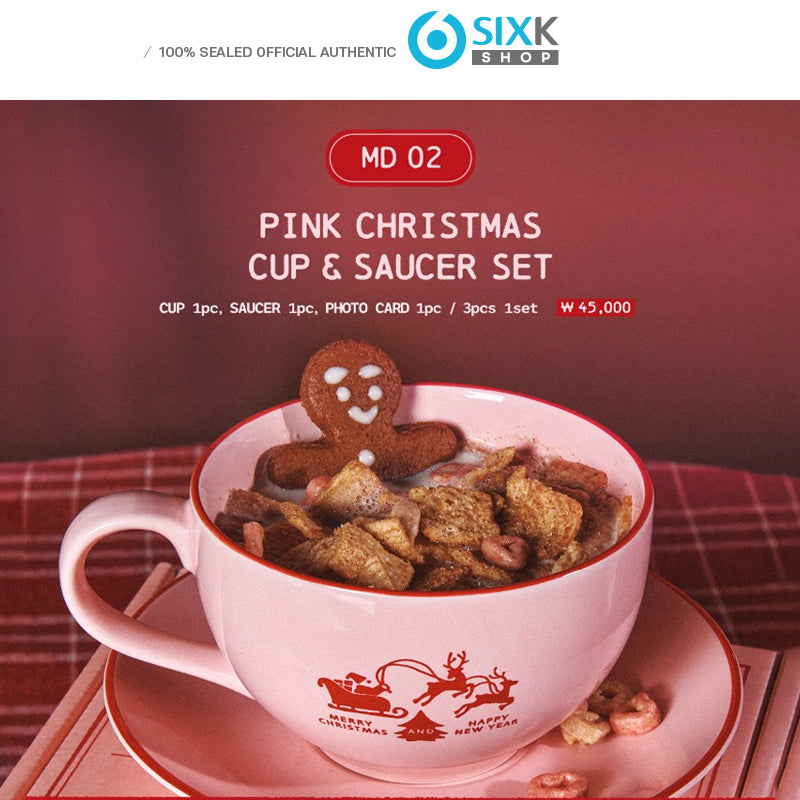 SM 2024 PINK CHRISTMAS CUP & SAUCER SET