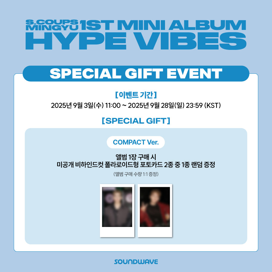 SEVENTEEN S.COUPS X MINGYU 1st Mini Album [HYPE VIBES] COMPACT Ver. (Online Benefit)