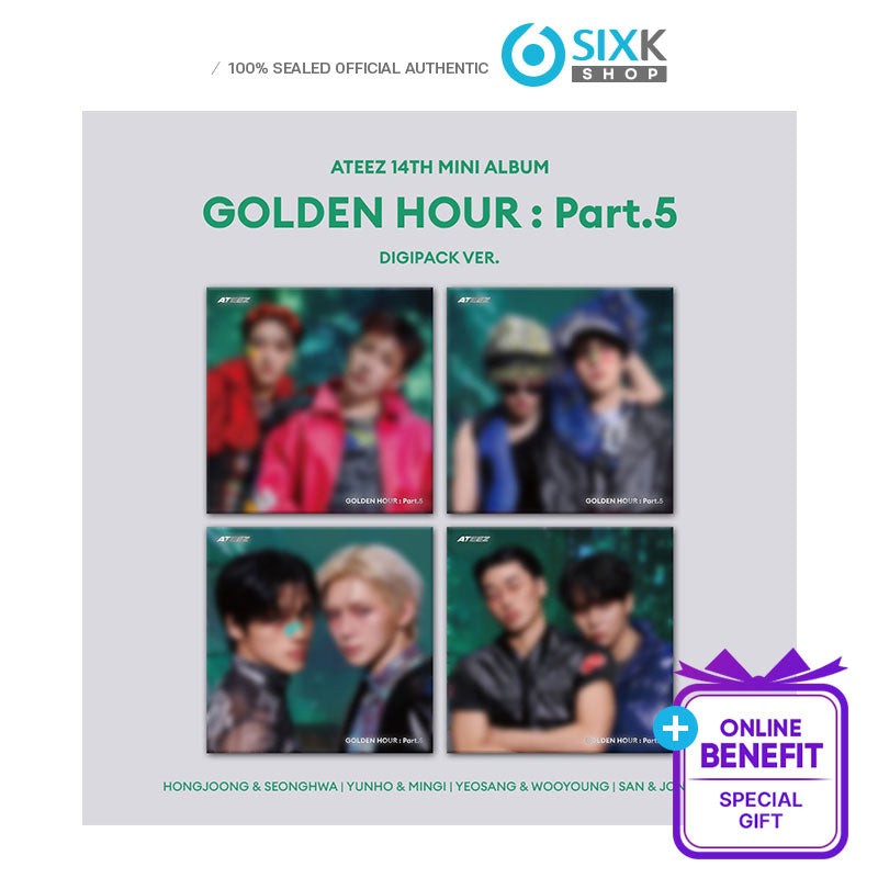 ATEEZ - 14TH MINI ALBUM [GOLDEN HOUR : Part.5] DIGIPACK UNIT VER. (Online Benefit)