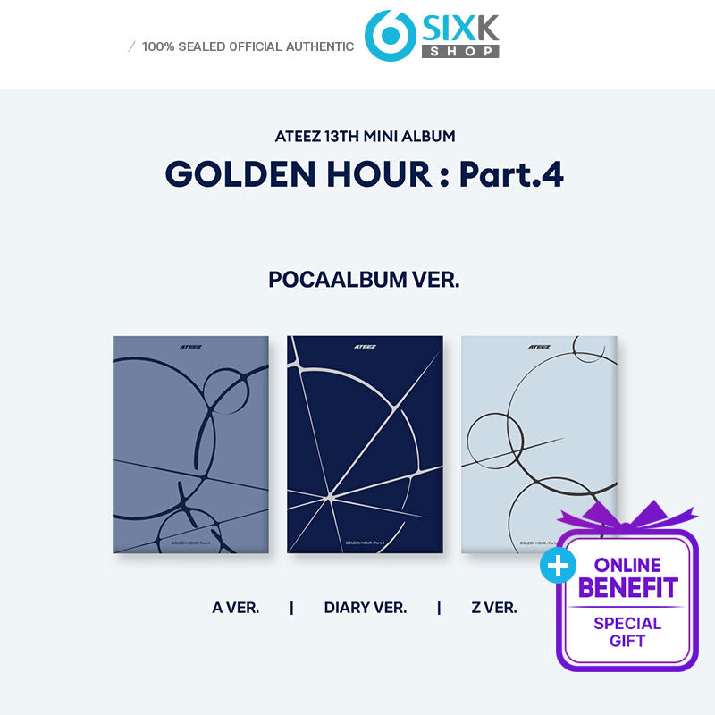 ATEEZ - 13TH MINI ALBUM [GOLDEN HOUR Part.4] PHOTOCARD ALBUM VER. (Online Benefit)
