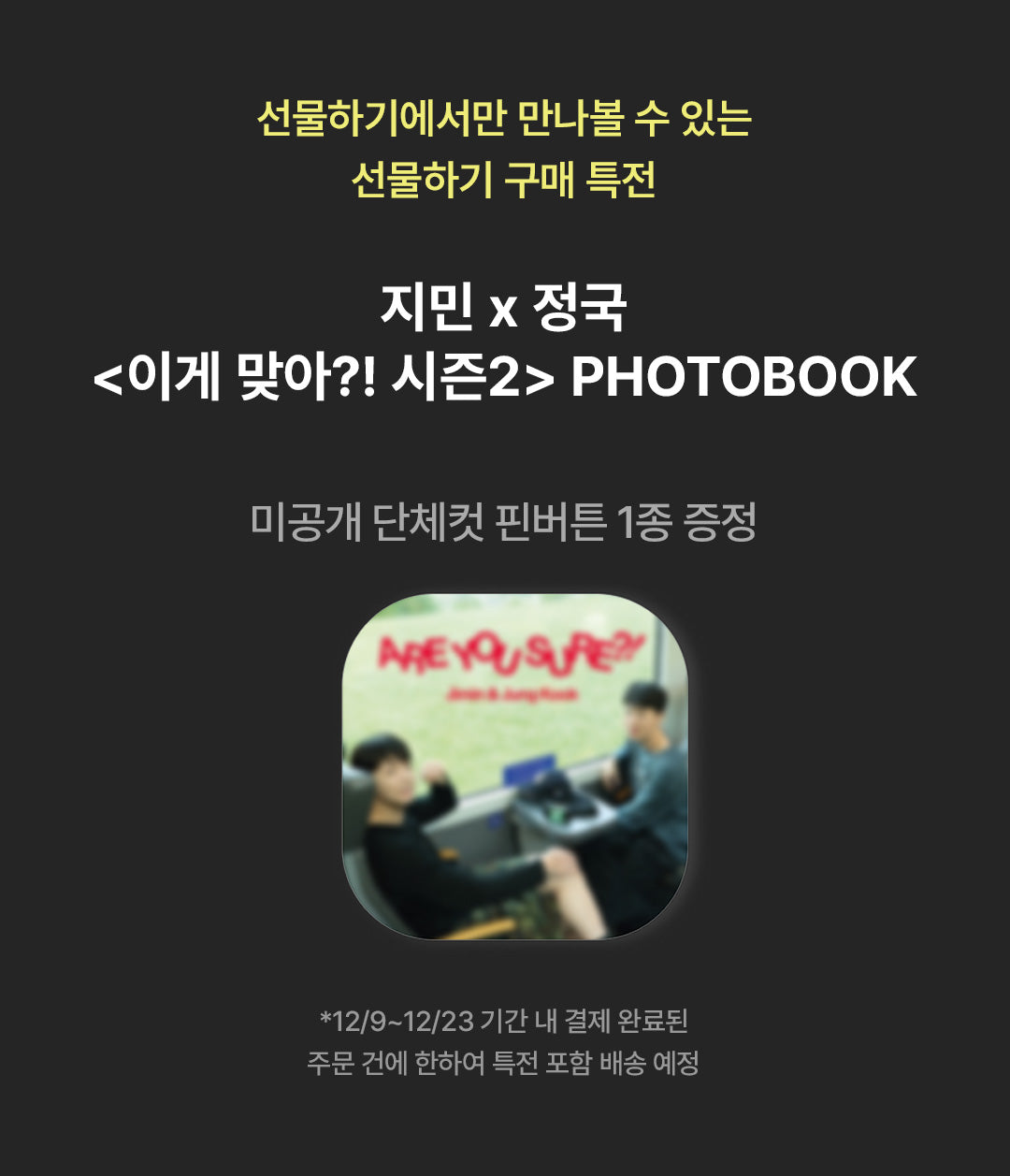 BTS Jimin x Jung Kook [Are You Sure Season2] PHOTOBOOK (Online Benefit)