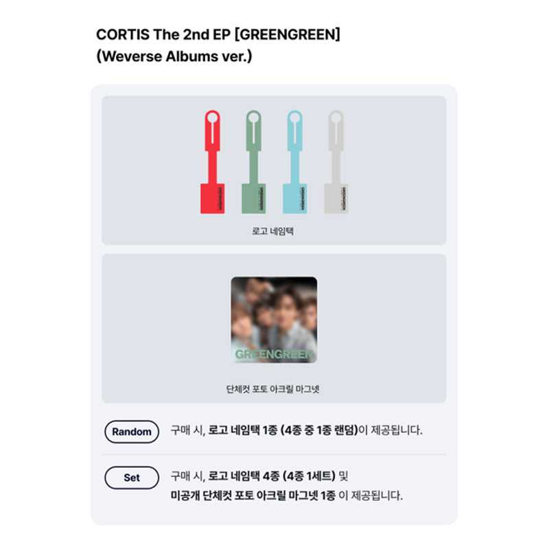 CORTIS - 2ND MINI ALBUM [GREENGREEN] Weverse Albums Ver. (Online Benefit)
