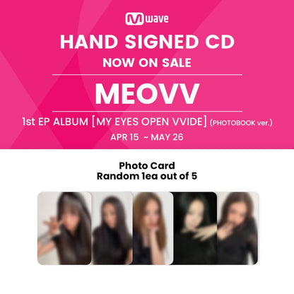 MEOVV - 1st EP ALBUM [MY EYES OPEN VVIDE] (PHOTOBOOK ver.)(MWAVE Signed CD)
