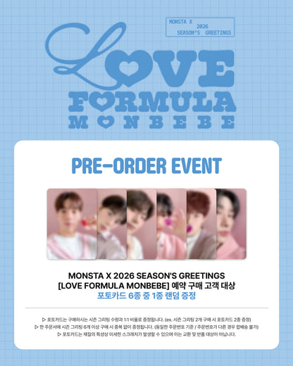 2026 MONSTA X SEASON'S GREETINGS LOVE FORMULA MONBEBE Ver. (Online Benefit)