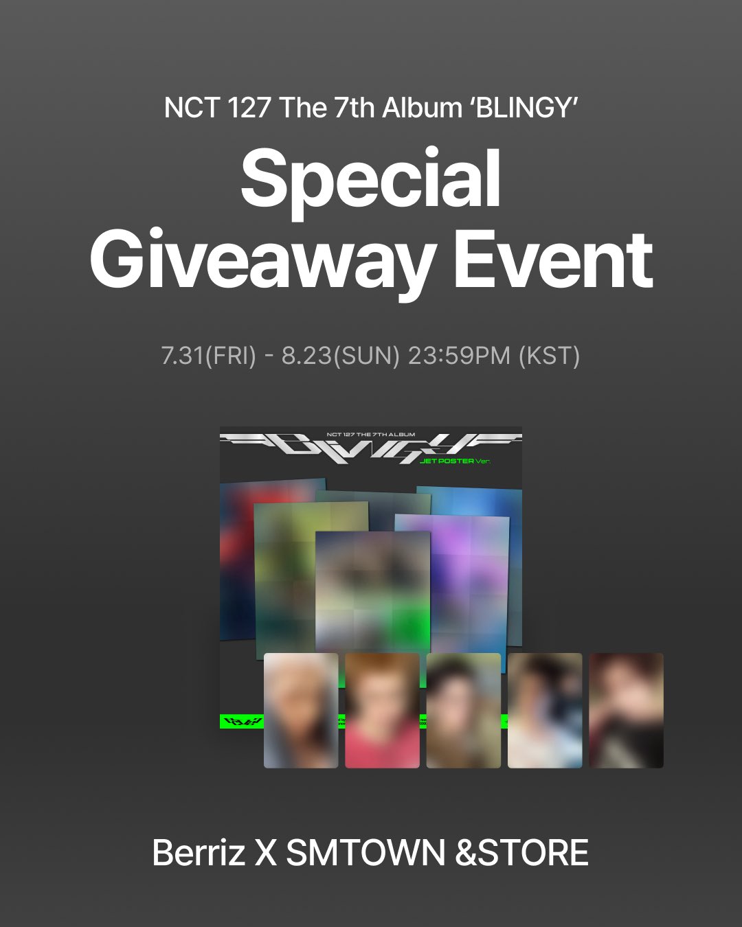 NCT 127 - 7TH ALBUM [BLINGY] JET Poster Ver. (Online Benefit)