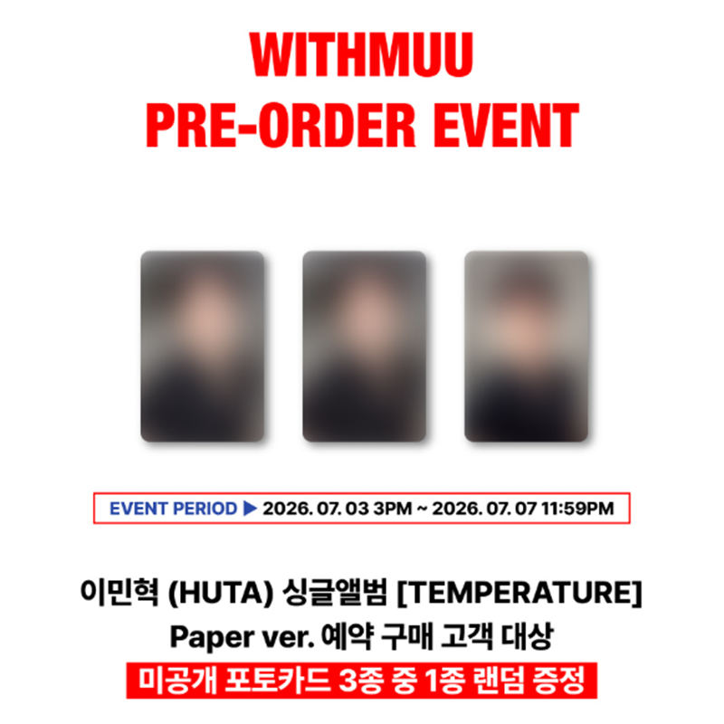 LEE MIN HYUK (HUTA) – SINGLE ALBUM [TEMPERATURE] PAPER VER. (Online Benefit)