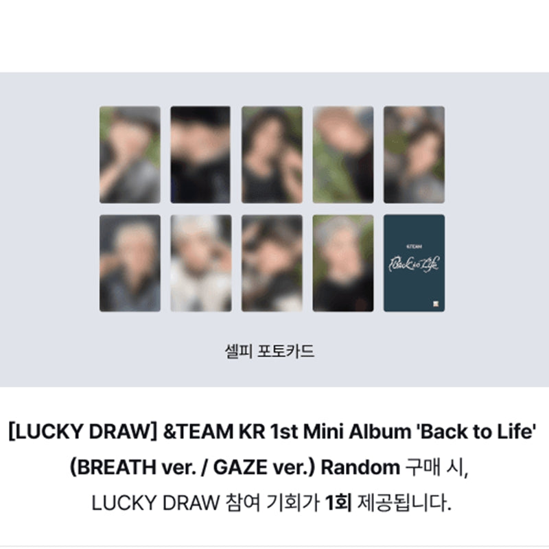 &TEAM KR 1st Mini Album [Back to Life] (Lucky draw)