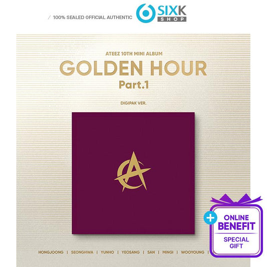 [Pre-order] ATEEZ 10th Mini Album - GOLDEN HOUR : Part.1 (Digipack Ver + Online POB)