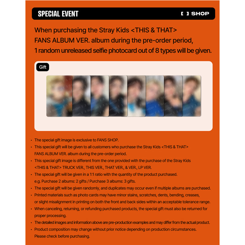 Stray Kids - Mini Album [THIS & THAT] FANS ALBUM Ver. (Online Benefit)