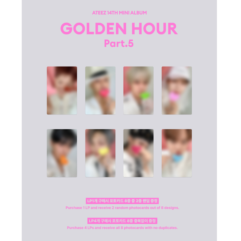 ATEEZ - 14TH MINI ALBUM [GOLDEN HOUR : Part.5] Pink LP Ver. (Online Benefit)